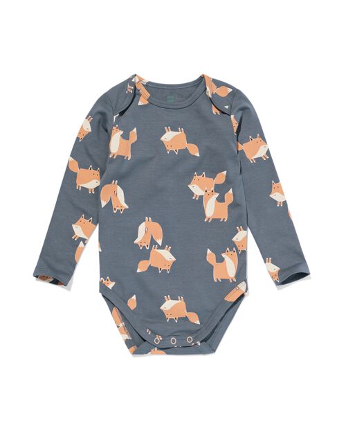 body coton bio extensible avec renards anthracite
