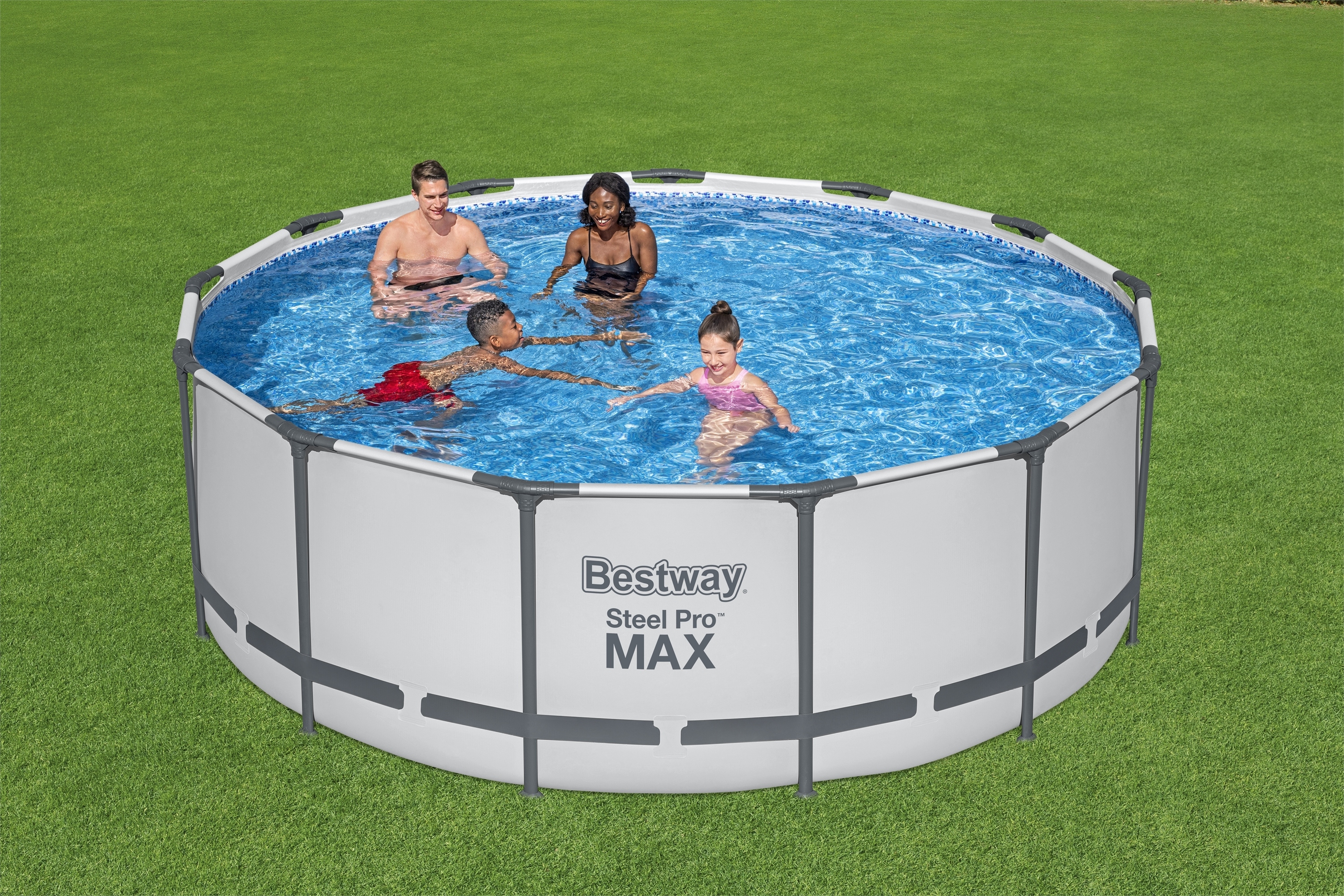 Bestway Pool Komplett-Set hellgrau 396 x 122 cm