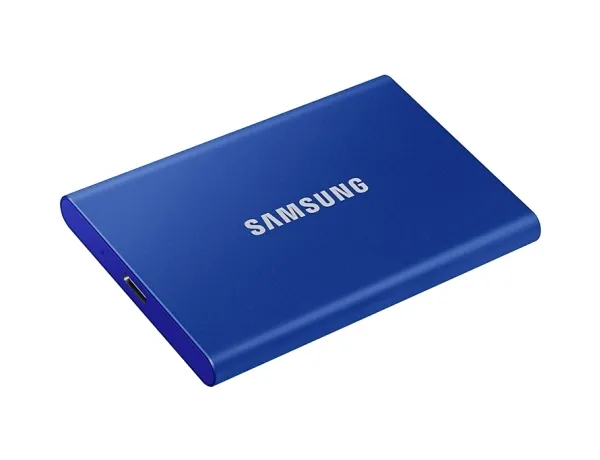 Samsung T7 MU-PC2T0H - SSD - krypteret - 2 TB - ekstern (bærbar) - USB 3.2 Gen 2 (USB-C stikforbindelse) - 256-bit AES - indigoblå