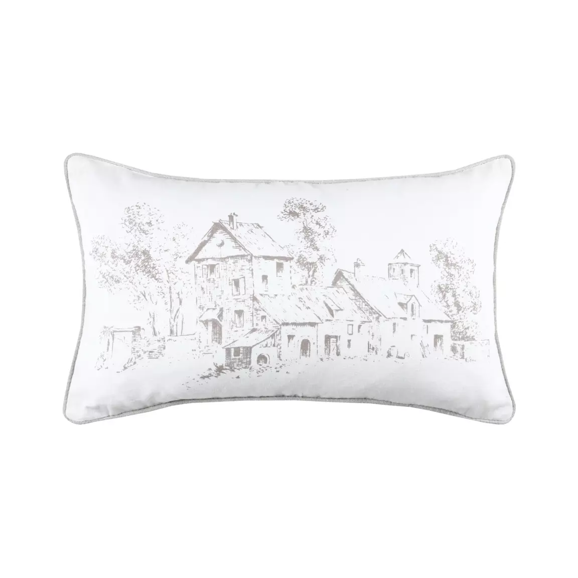 Coussin rectangulaire coton (50 cm) Sophie Ecru