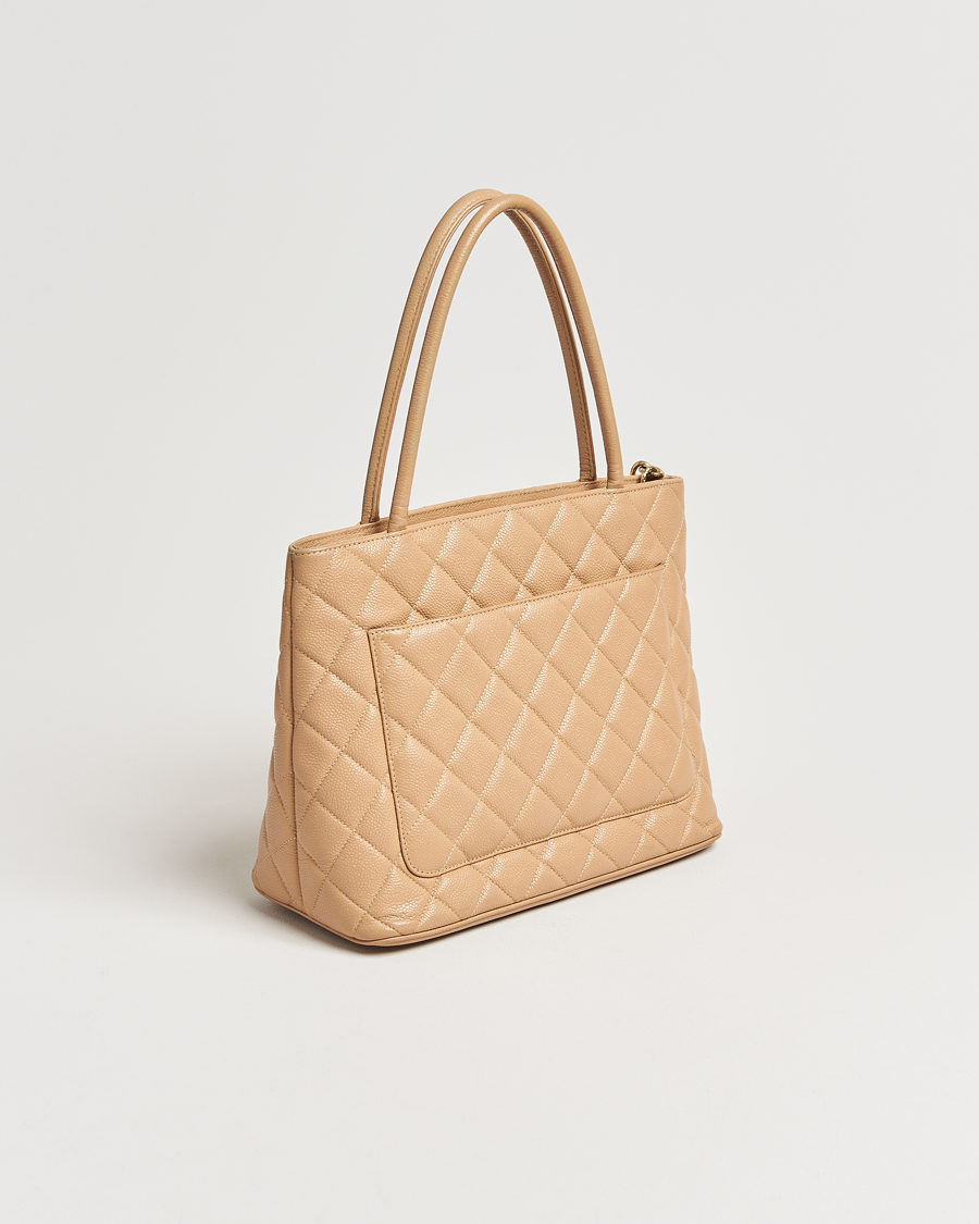 Chanel Pre-Owned Medallion Tote Bag Caviar Beige