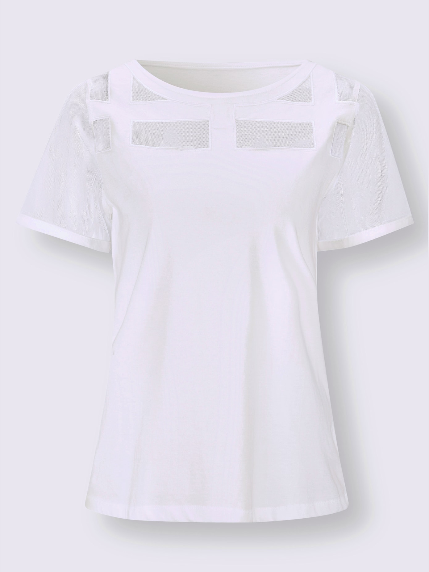 T-shirt empiècements maille décoratifs