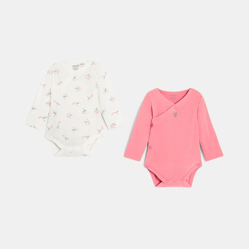 Body évolutif rose naissance (lot de 2) Rose