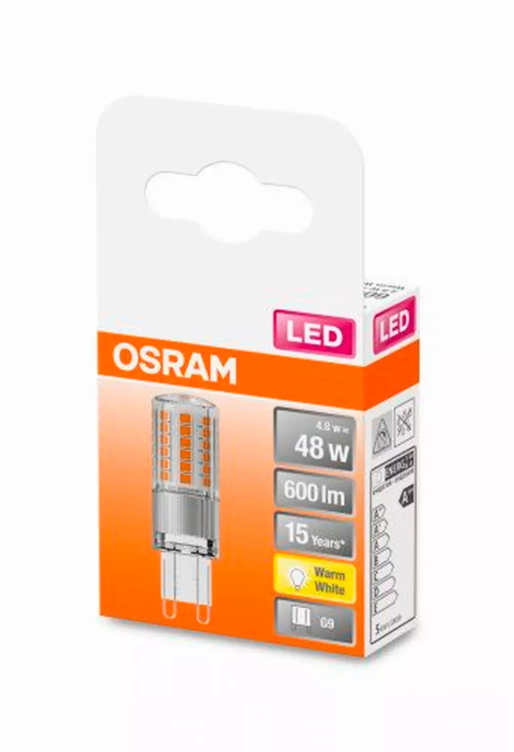 LED Stiftsockellampe G9/4,8 Watt/Energie E