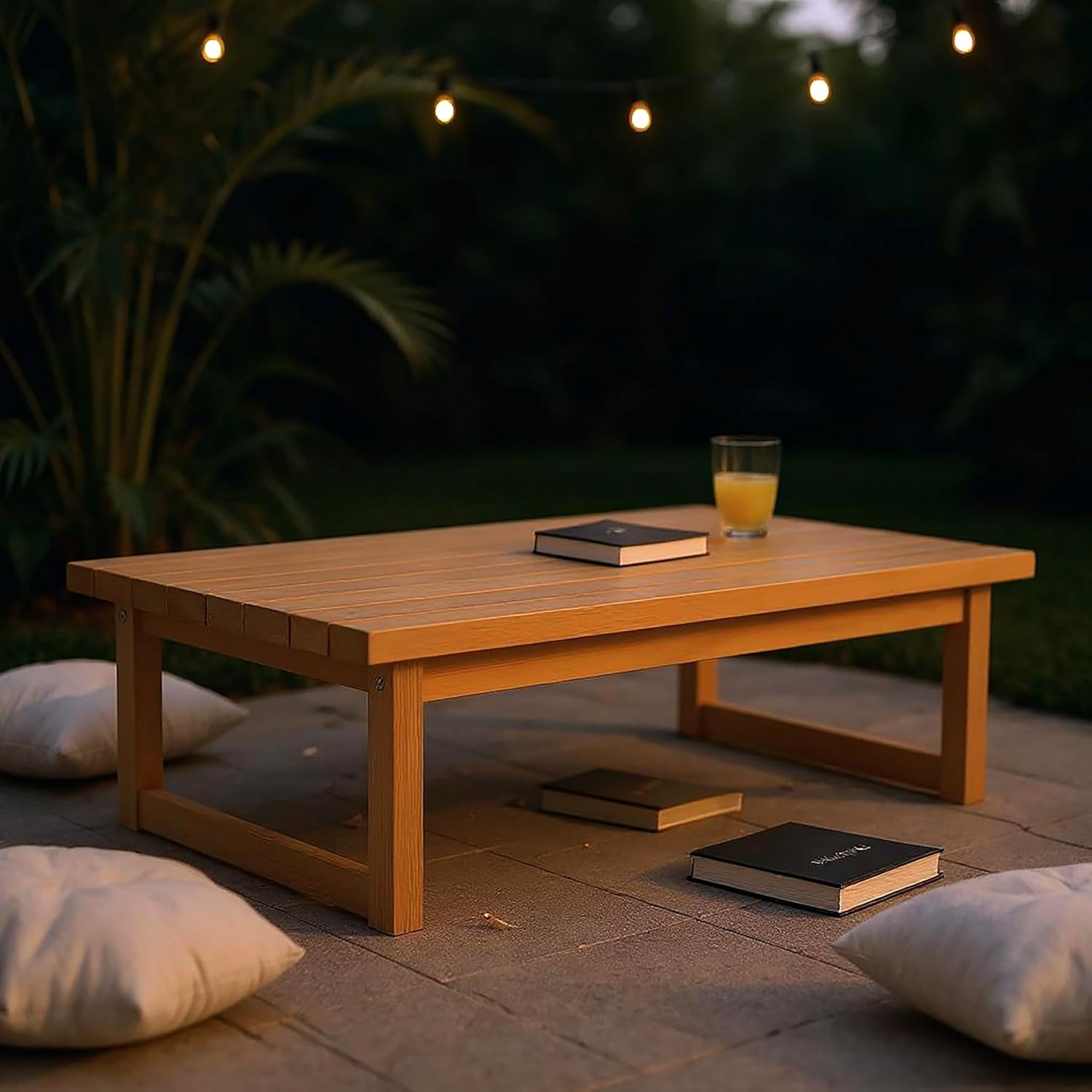 Spetebo Akazienholz Garten Loungetisch geölt - 106 x 66 cm - Outdoor Couchtisch aus Massivholz - Holz Gartentisch Balkontisch Beistelltisch Kaffeetisch Wohnzimmertisch Holztisch witterungsbeständig