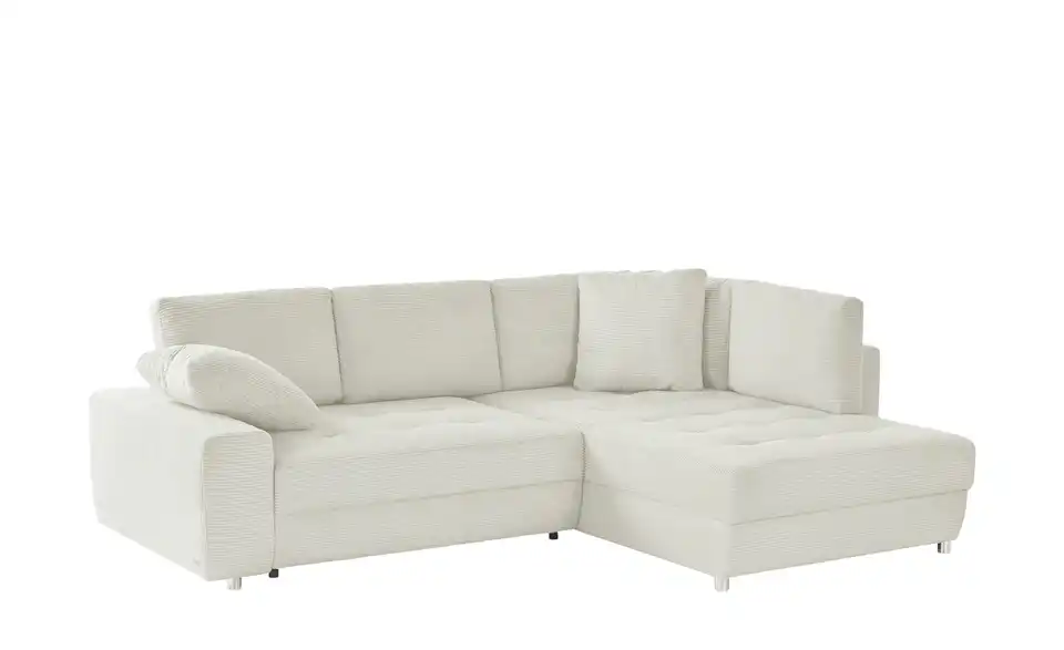 Ecksofa Arissa de Luxe Elfenbein rechts Cordstoff