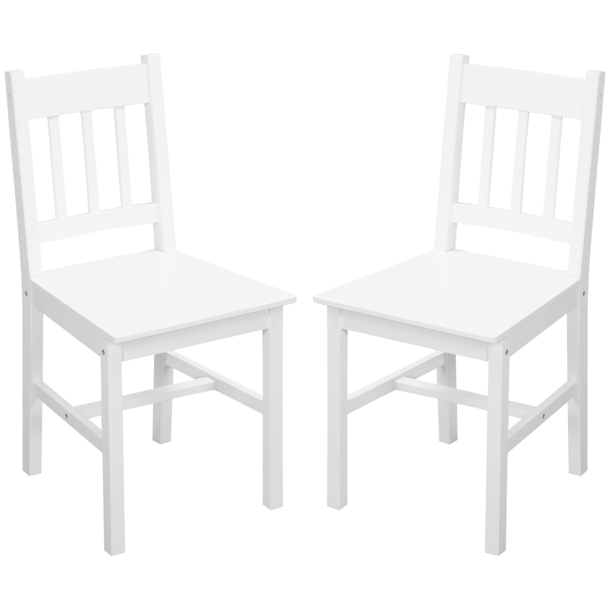 HOMCOM Esszimmerstuhl mit Holzrahmen weiß 41L x 46,5B x 85,5H cm