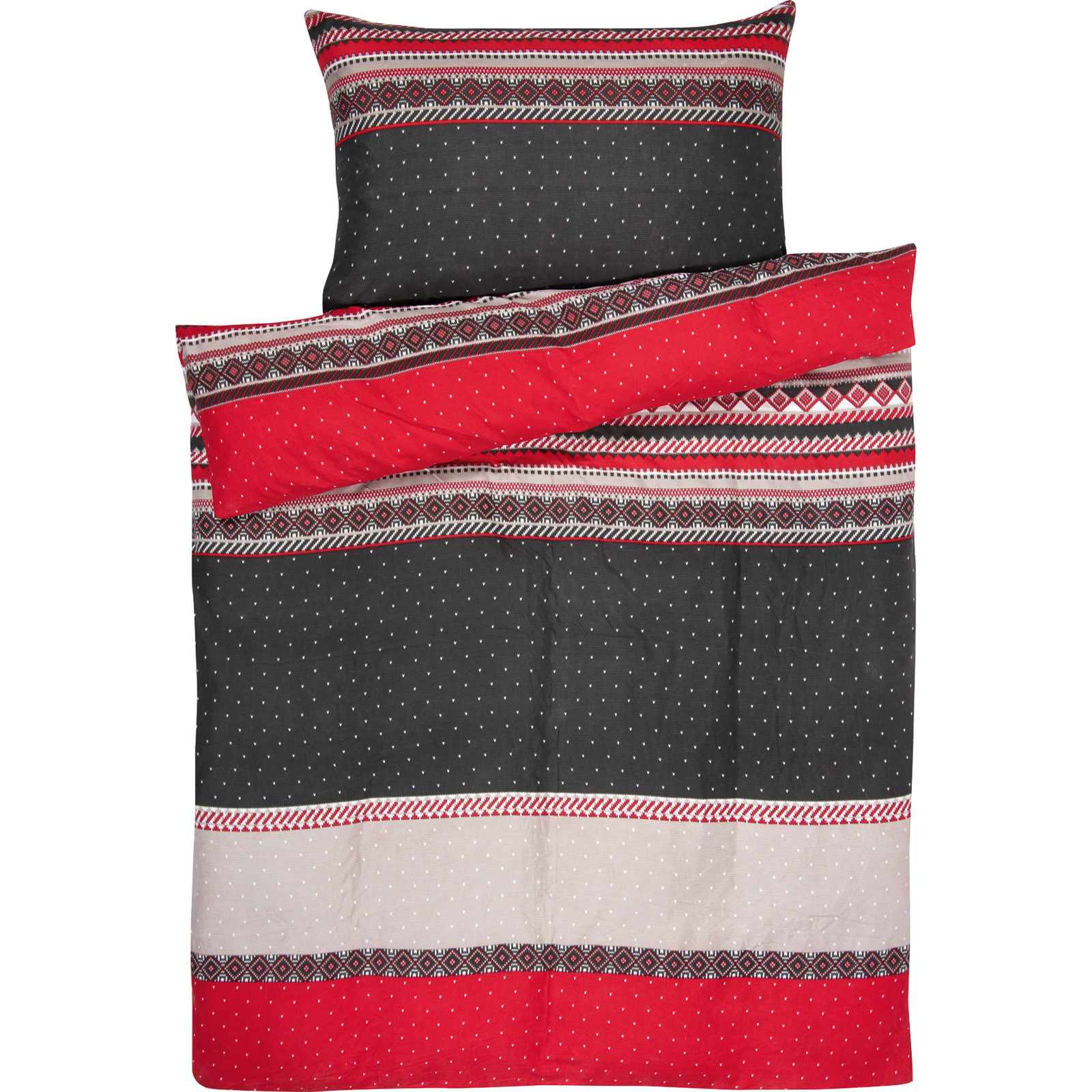 Bettwäsche Micro-Flanell mit winterlichem Motiv 200x210 2x65x65 Bettanzug Fra