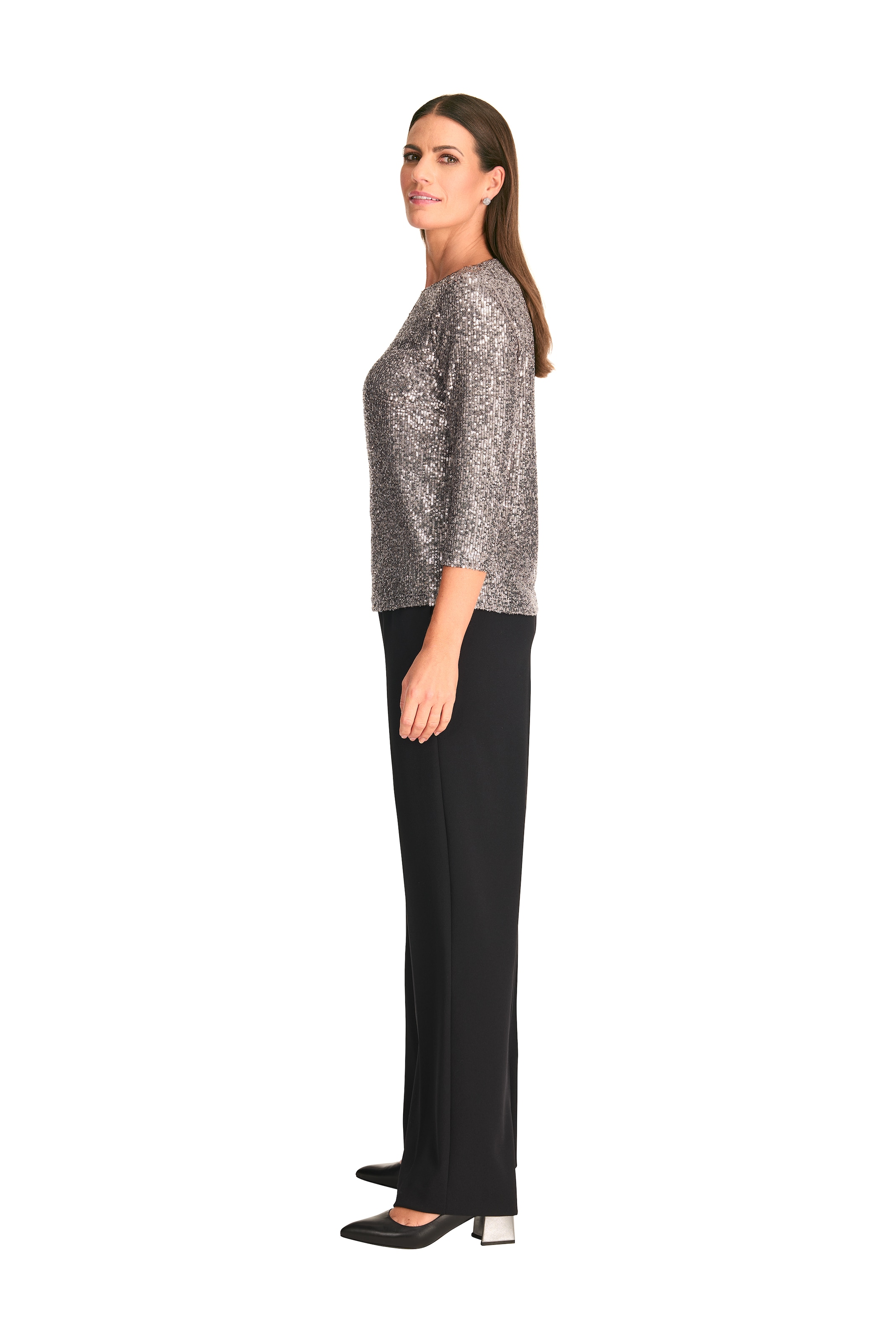 HERMANN LANGE Collection Paillettenshirt , im kurzen Schnitt