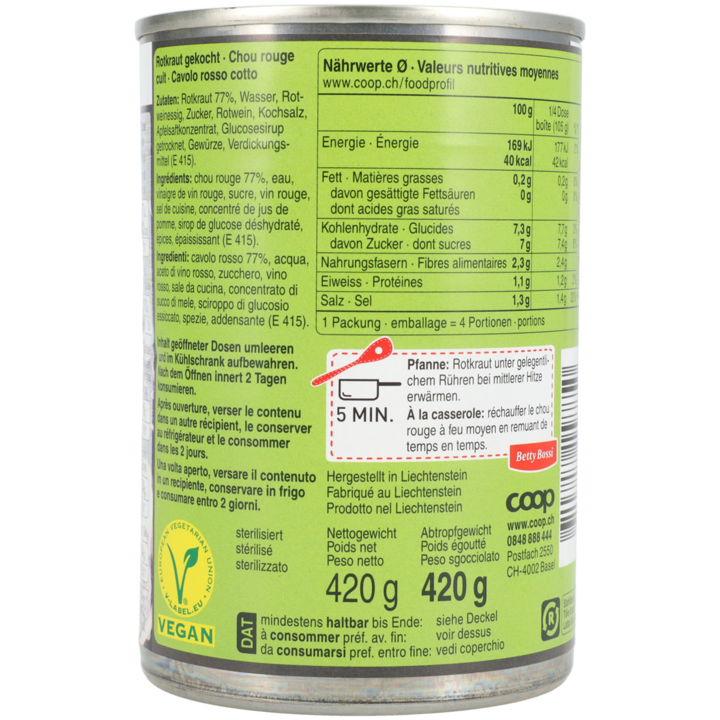 Rotkraut gekocht