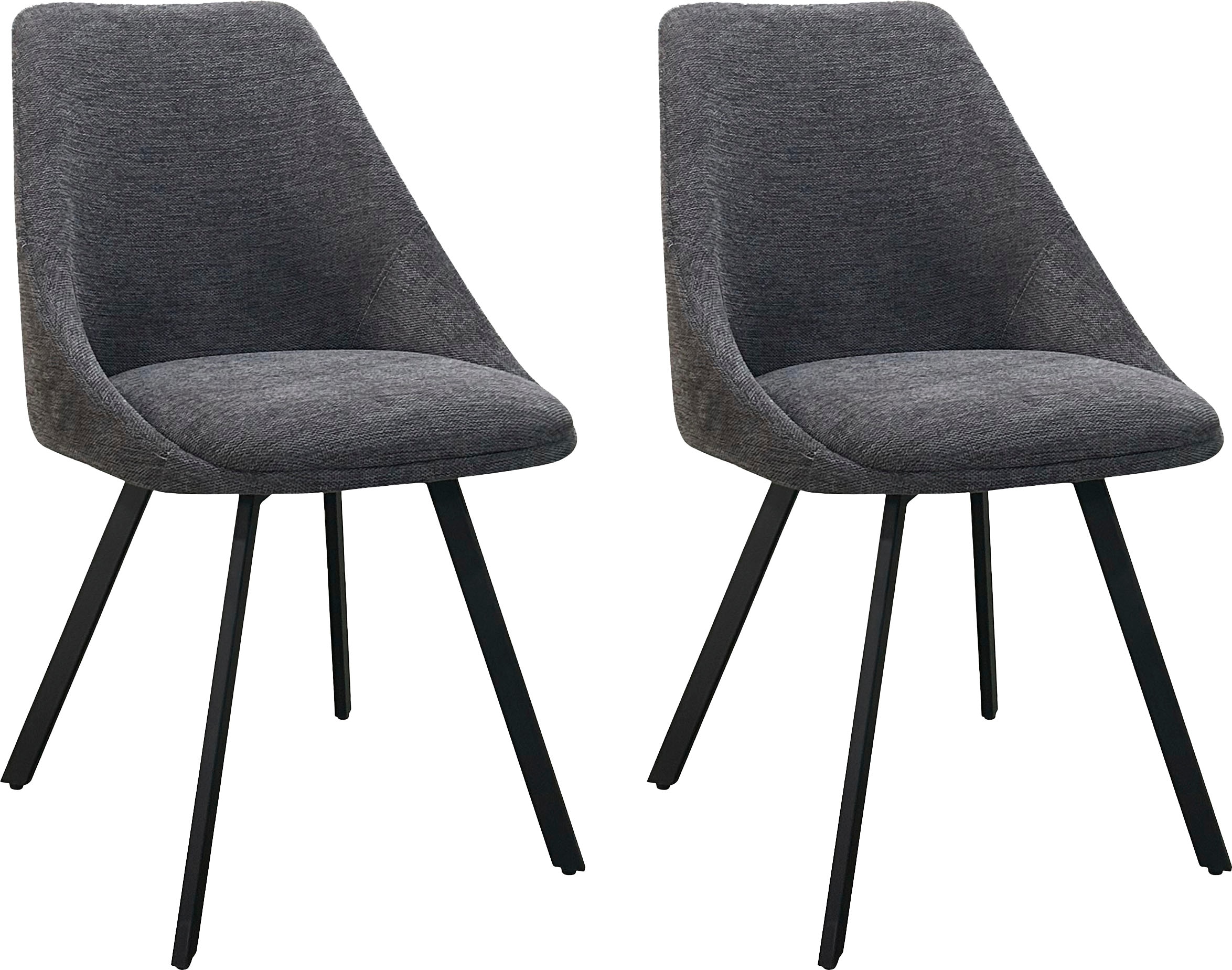 byLIVING Esszimmerstuhl »Jasper (2er-Set)« (Set) Sitzschale 360°drehbar, Metall schwarz, Küchenstuhl, diverse Bezüge