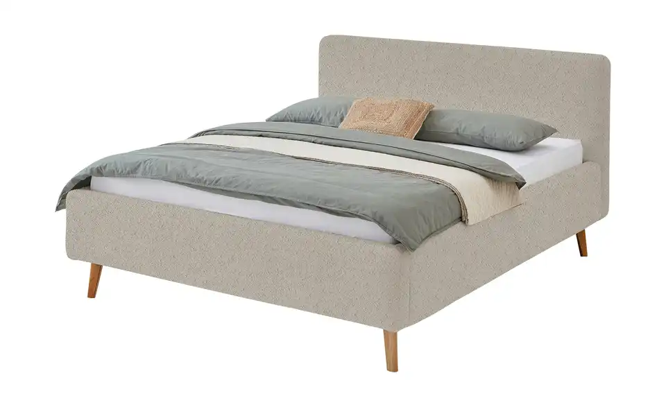 Polsterbettgestell Mattis Beige Teddy 140 cm ohne Bettkasten
