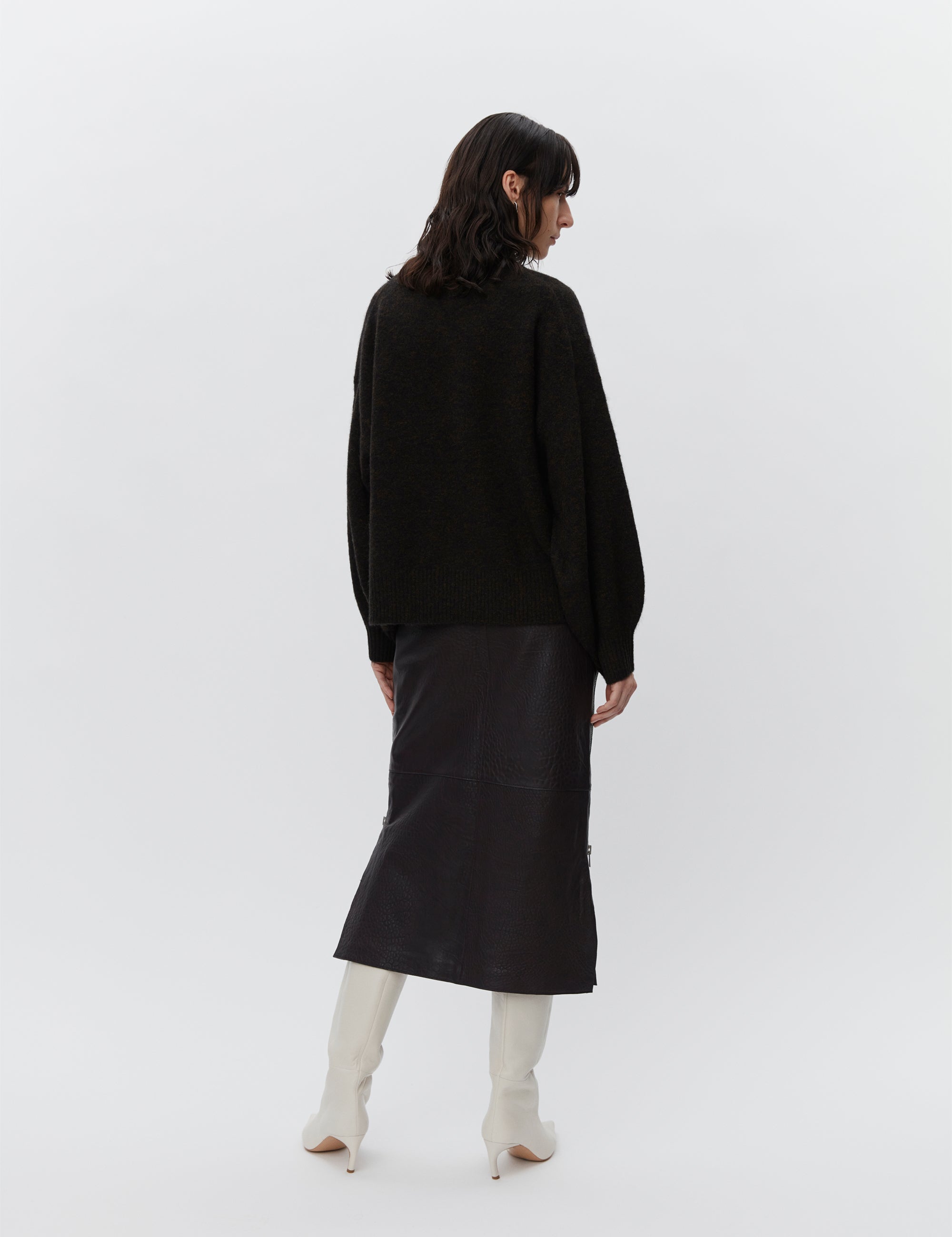 DAY Birger et Mikkelsen  Mazy striktrøje - Dark Brown Mel
