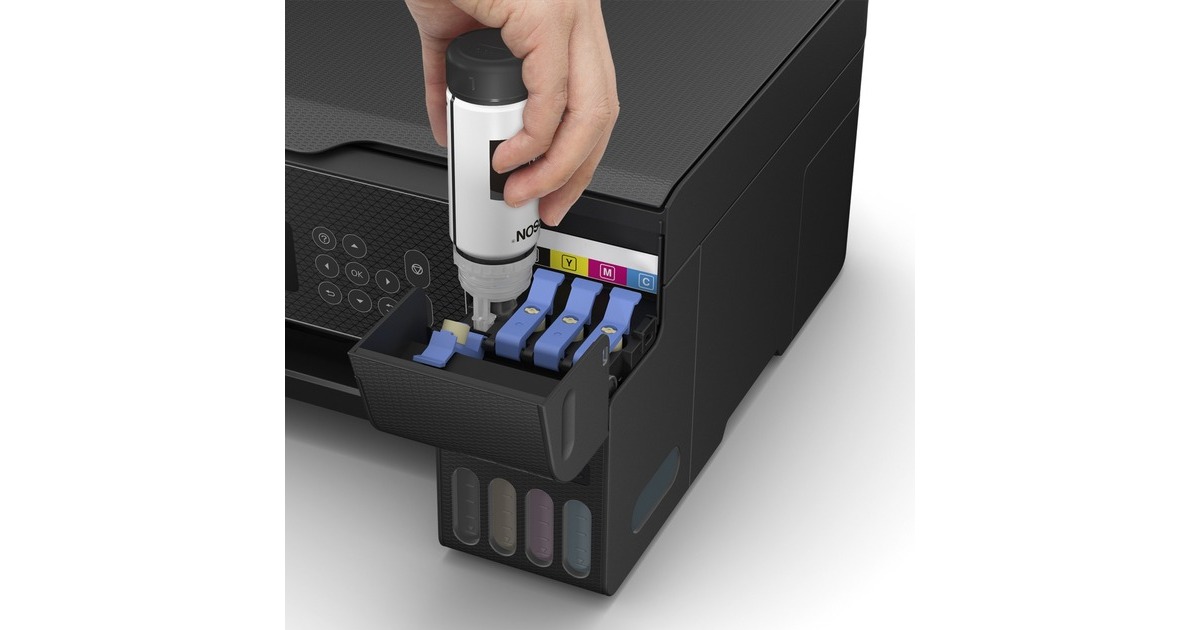 EpsonEcoTank ET-2870 A4 multifunctionele Wi-Fi-printer met inkttank all-in-one inkjetprinter  (Zwart, Scannen, Kopiëren, inclusief tot 3 jaar inkt)