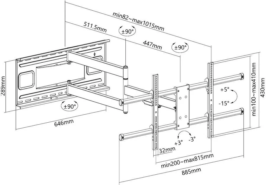 Norstone Full Motion 180 Extra Supports TV