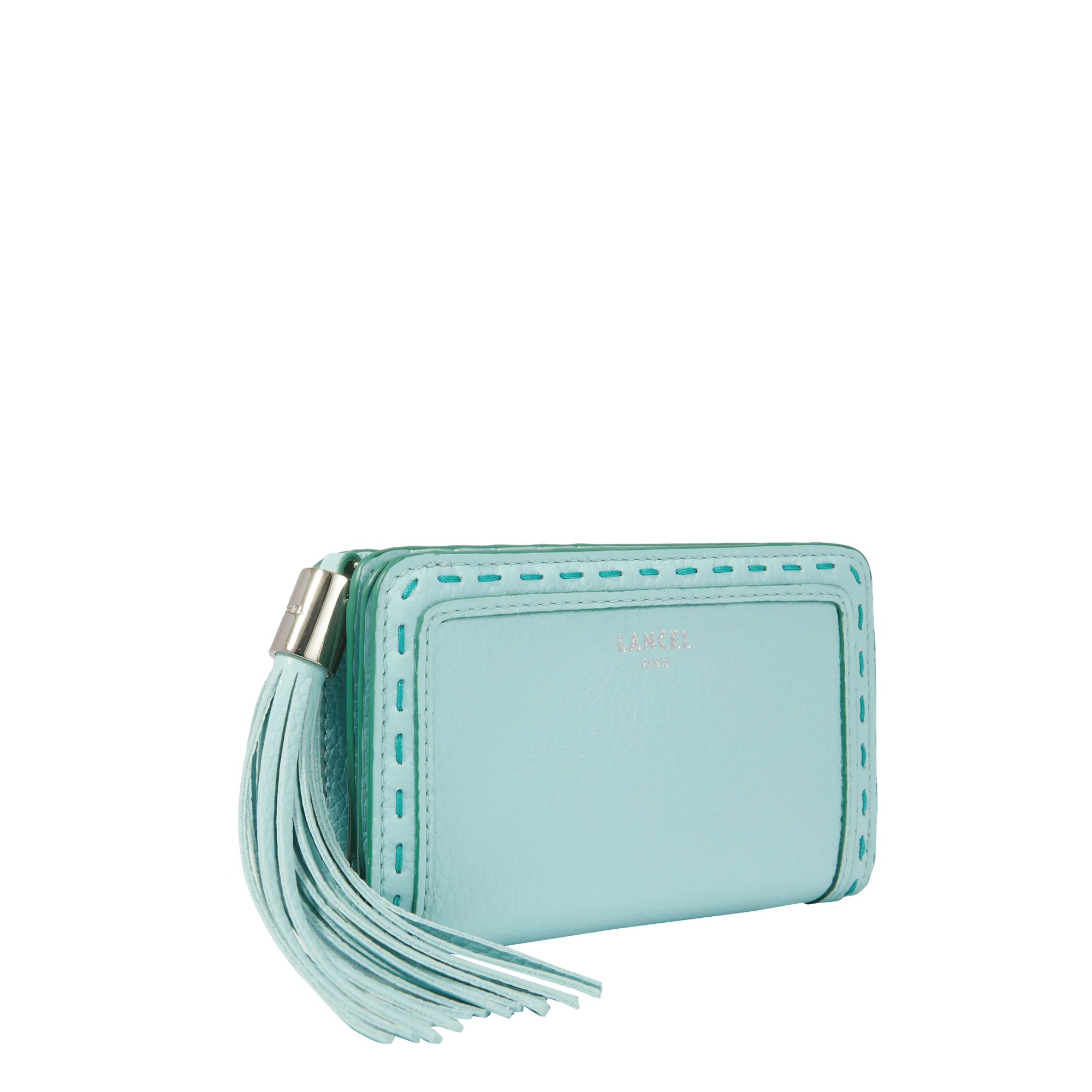 Zipped rectangular compact wallet Premier Flirt de Lancel-Menthe/Emeraude
