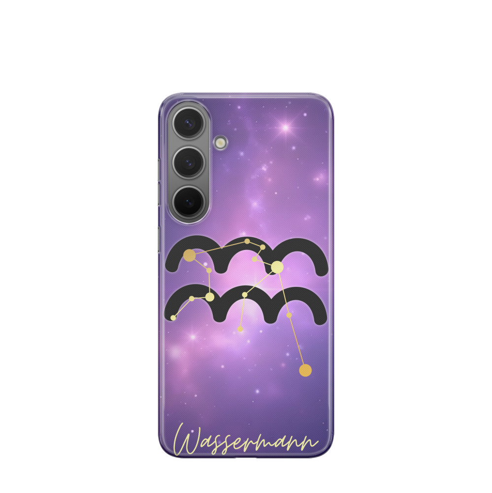 Samsung Galaxy S24 Plus Gummi Hülle Wassermann 1 - Lila-Violett