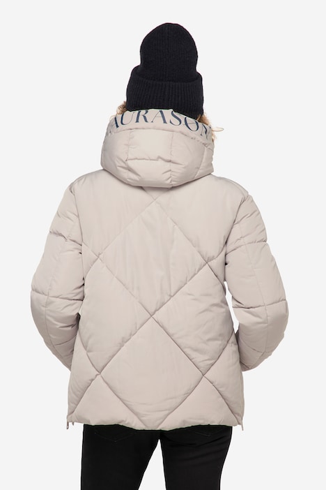 Steppjacke, Laurasøn-Kapuze, verdeckter Zipper, lange Seitenzipper
