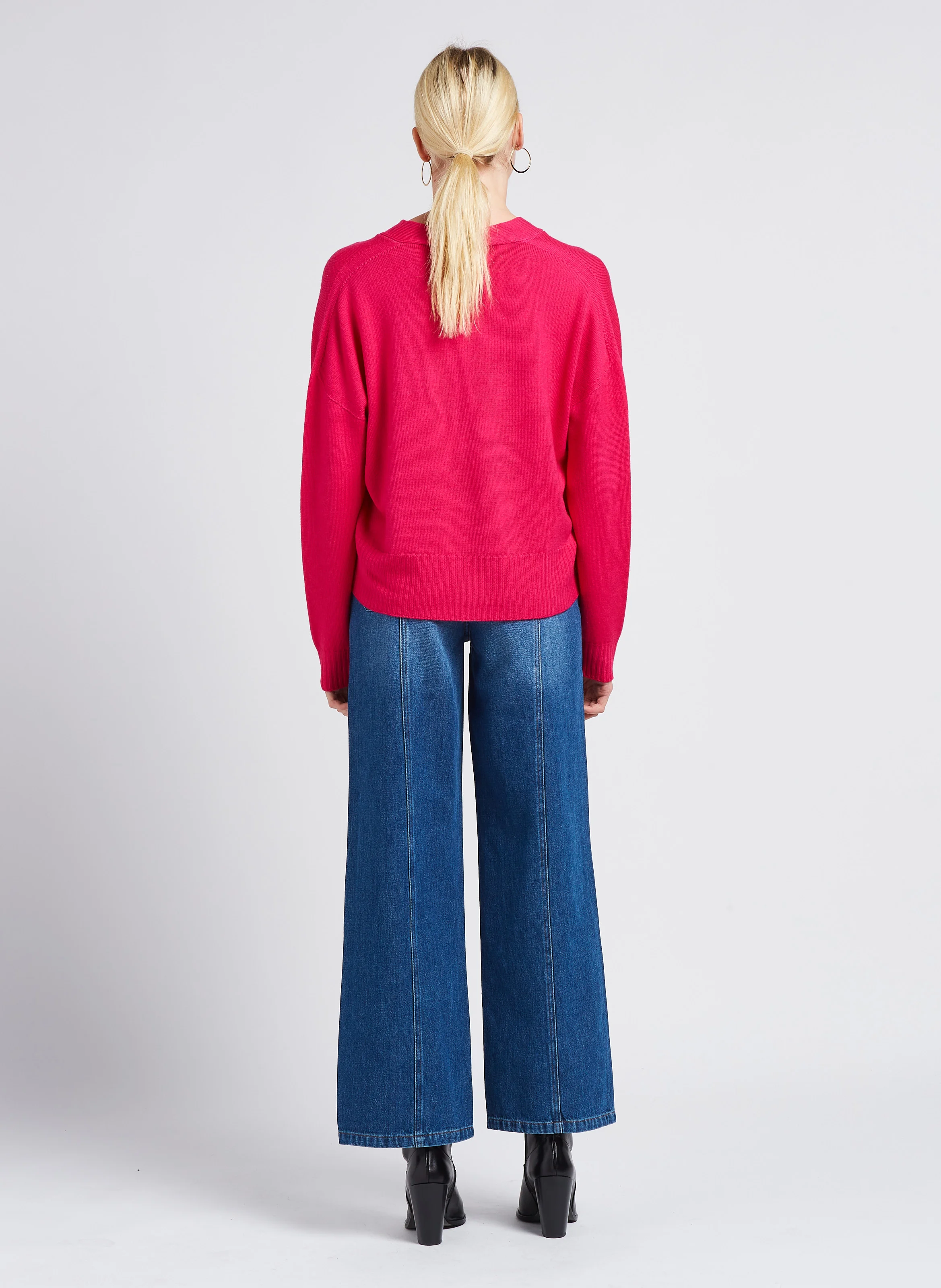 ORIANE - Jean large taille haute | Bleu