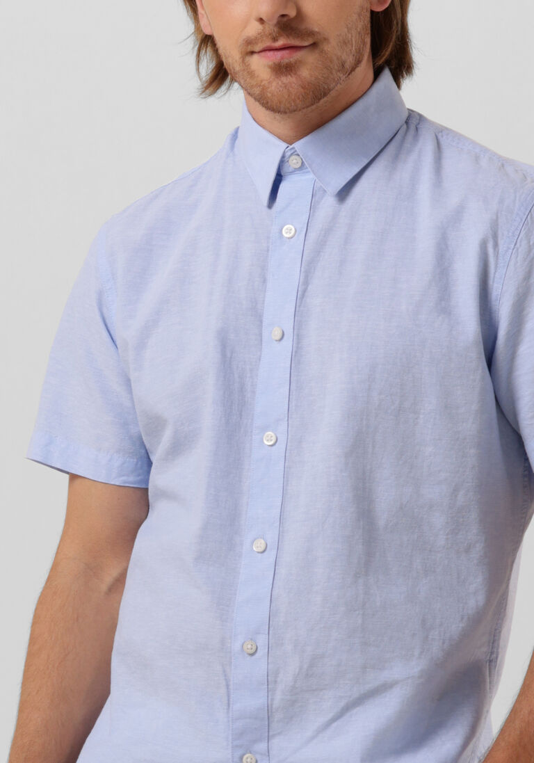 SELECTED HOMME blauwe selected homme casual overhemd slhslimnew-linen shirts ss classic w