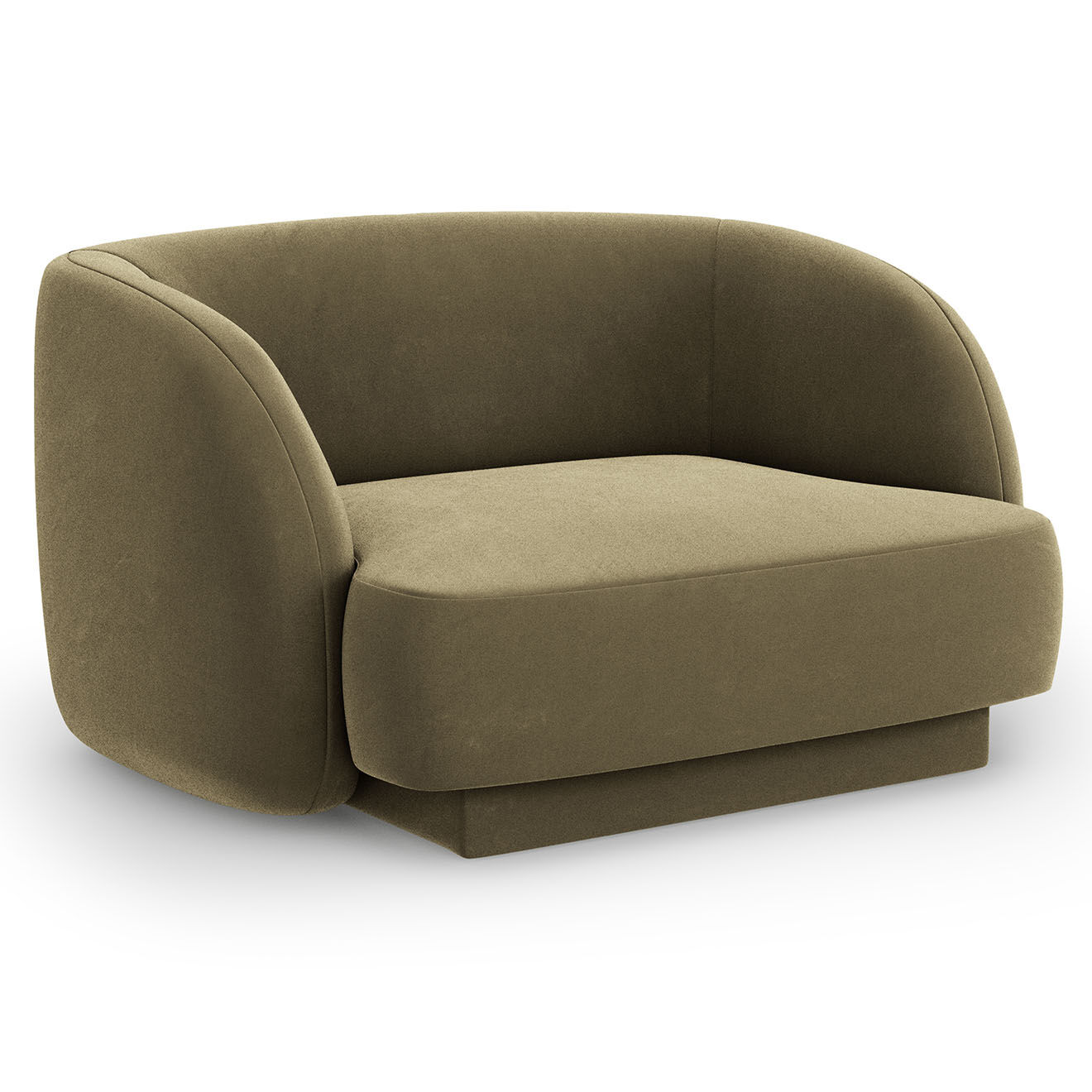 Micadoni Limited Edition Fauteuil en Velours Miley vert - 109x85x74 cm