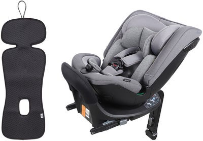 Beemoo Rotate i-Size Vendbar Bilstol inkl. Ventilerende Sittepute, Mineral Grey/Antracit