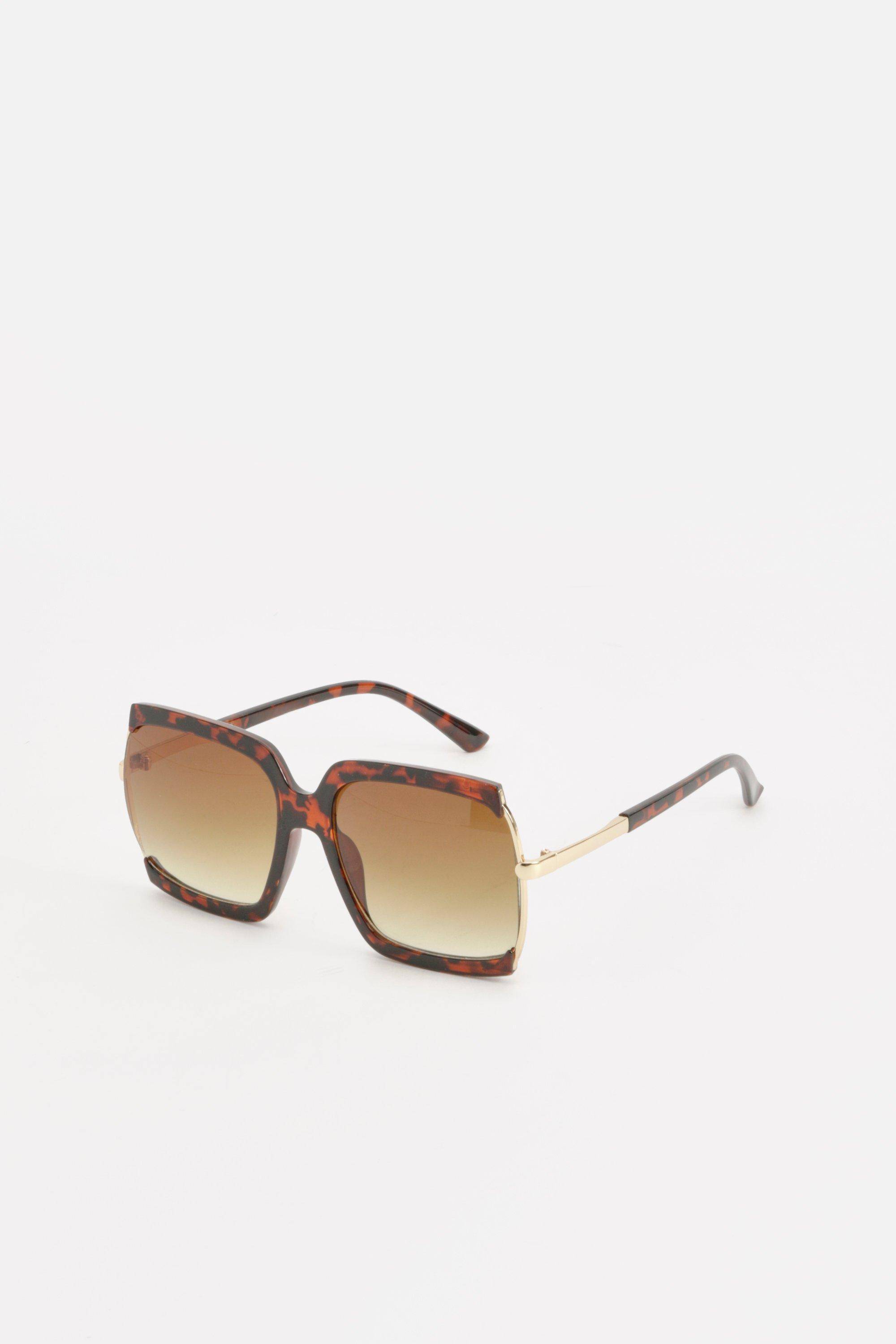 boohoo Lunettes de soleil surdimensionnées à monture carrée motif écaille de tortue