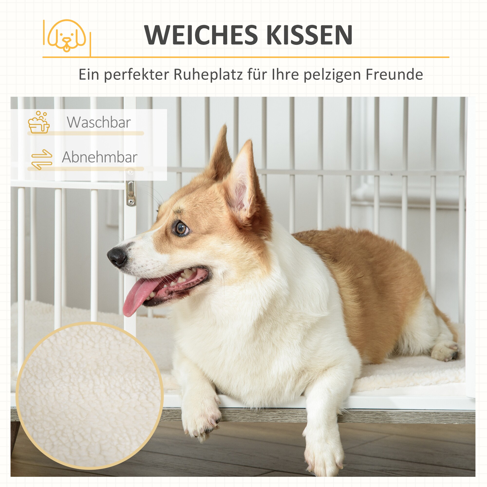 PawHut Hundekäfig mit erhöhtem Design bunt 86B x 60T x 70H cm