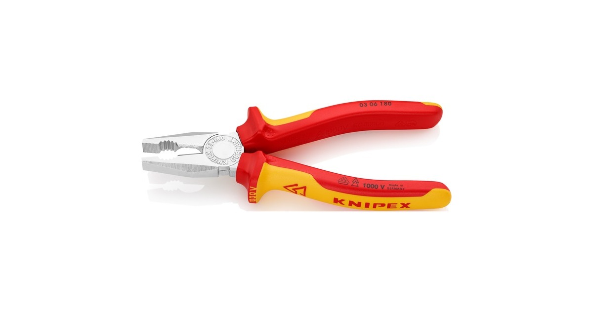 KNIPEXCombitang 03 06 180 combinatietang  (Rood/geel, VDE-getest)