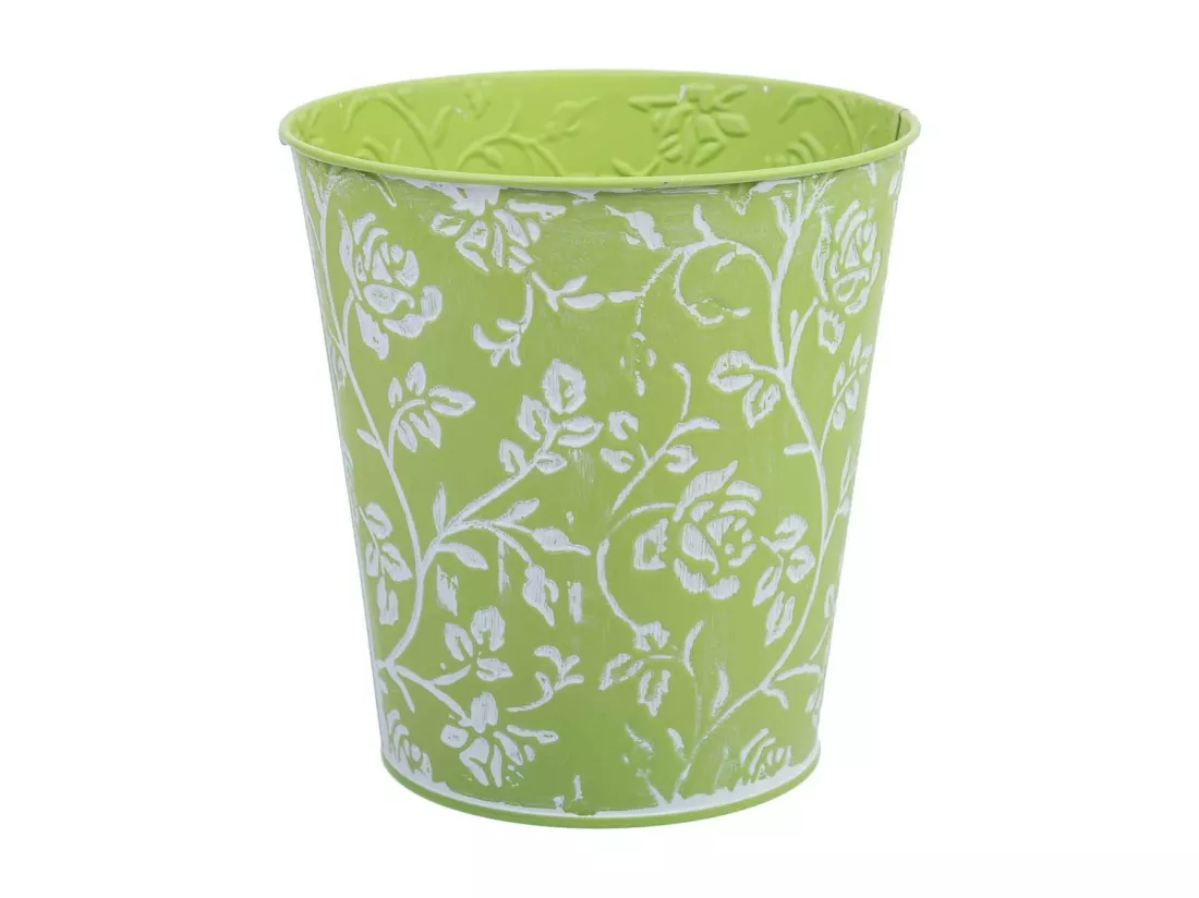 Seau en métal vert D14x14,5h cm B10