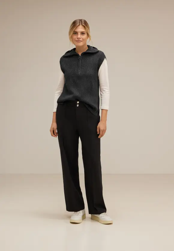 Troyer Pullunder mit Zipper - anthracite melange