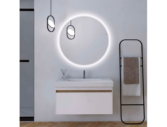 CRISTALED - Miroir de salle de bains lumineux éclairage intégré led rond...