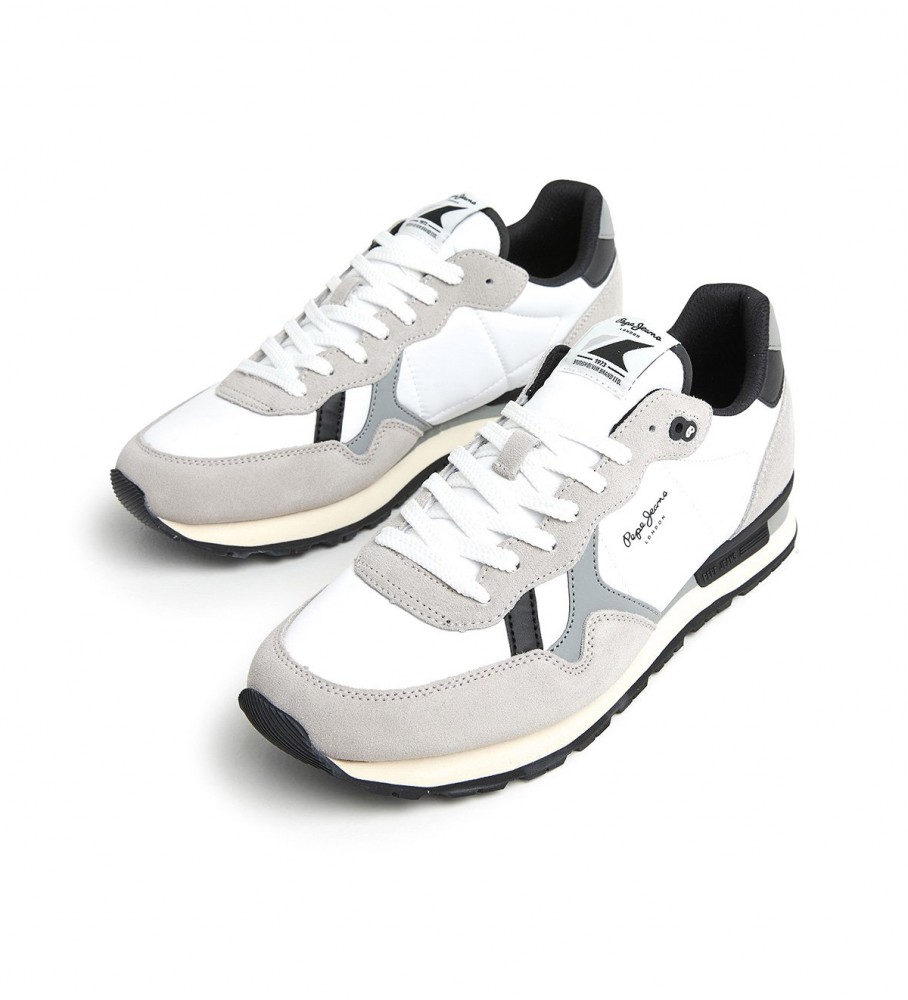 Tênis Pepe Jeans Brit Reflect M de couro branco