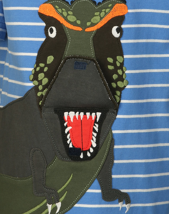 T-Shirt CHOMP DINO gestreift in blau