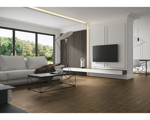 Porseleinen wand- en vloertegel Giornota Marrone 11 x 60 x 0,8 cm mat