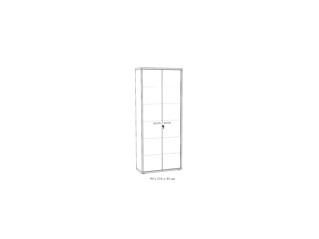 Armoire de Bureau - Meuble 2 Portes et étagères coloris Chêne Doré | Collection DEPÉ | Meublorama