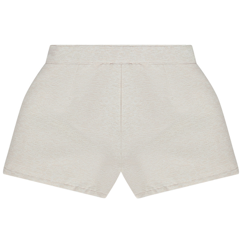 Short taille haute plissé en jacquard et lurex pour fille