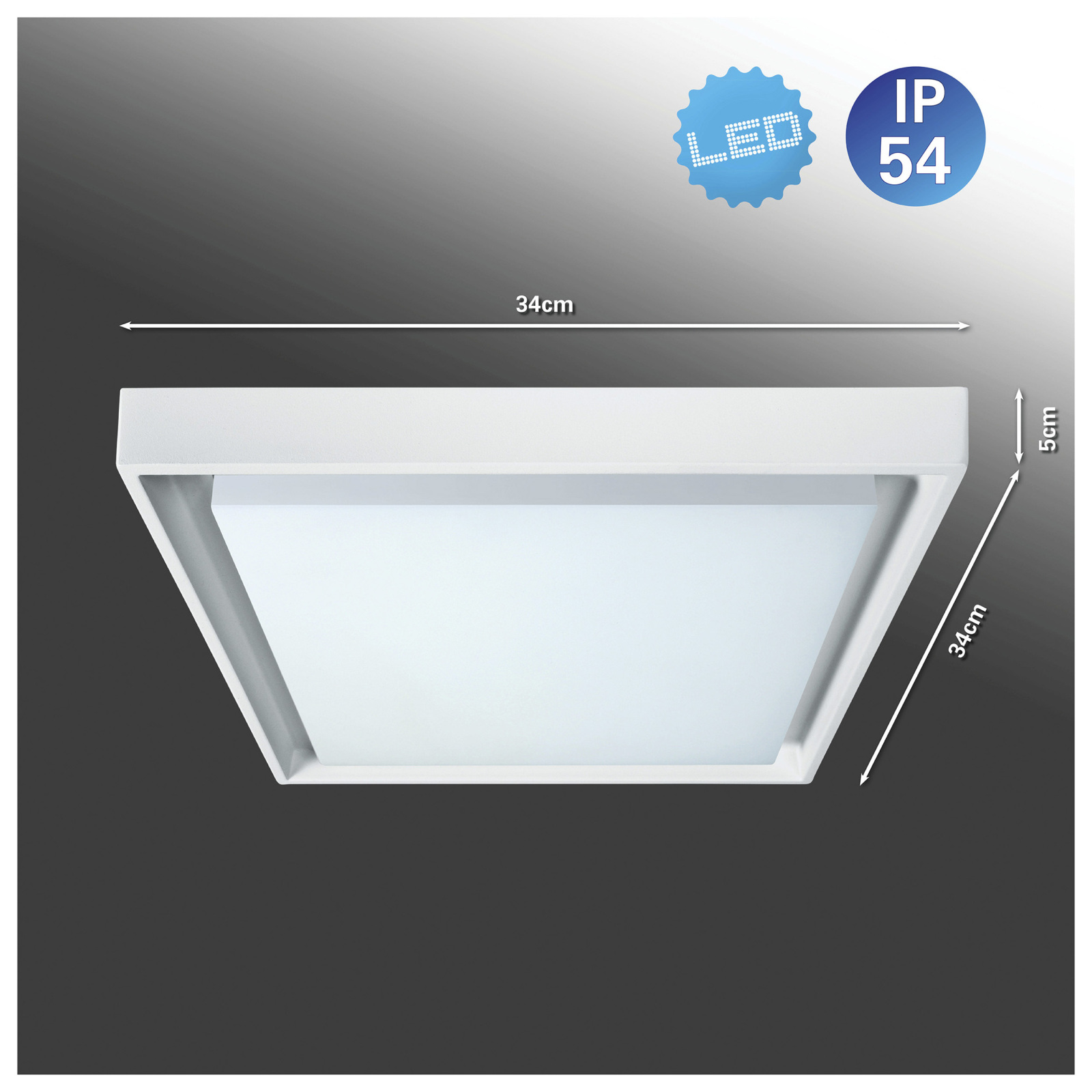 LED-Außenwandleuchte - weiß - 34 cm