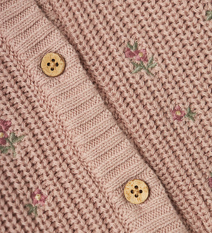 Lil' Atelier Cardigan - Strick - NbfEmlen - Shadow Grau m. Blume
