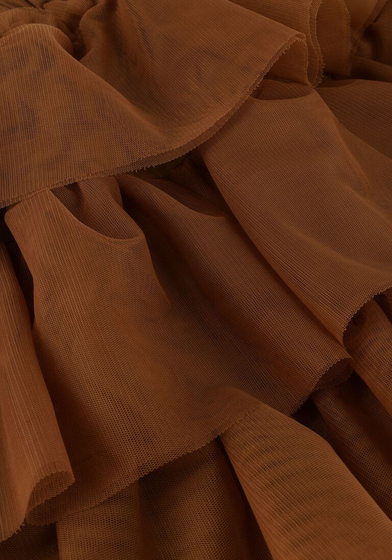 DAILY BRAT bruine daily brat midirok flouncing tulle skirt golden forest