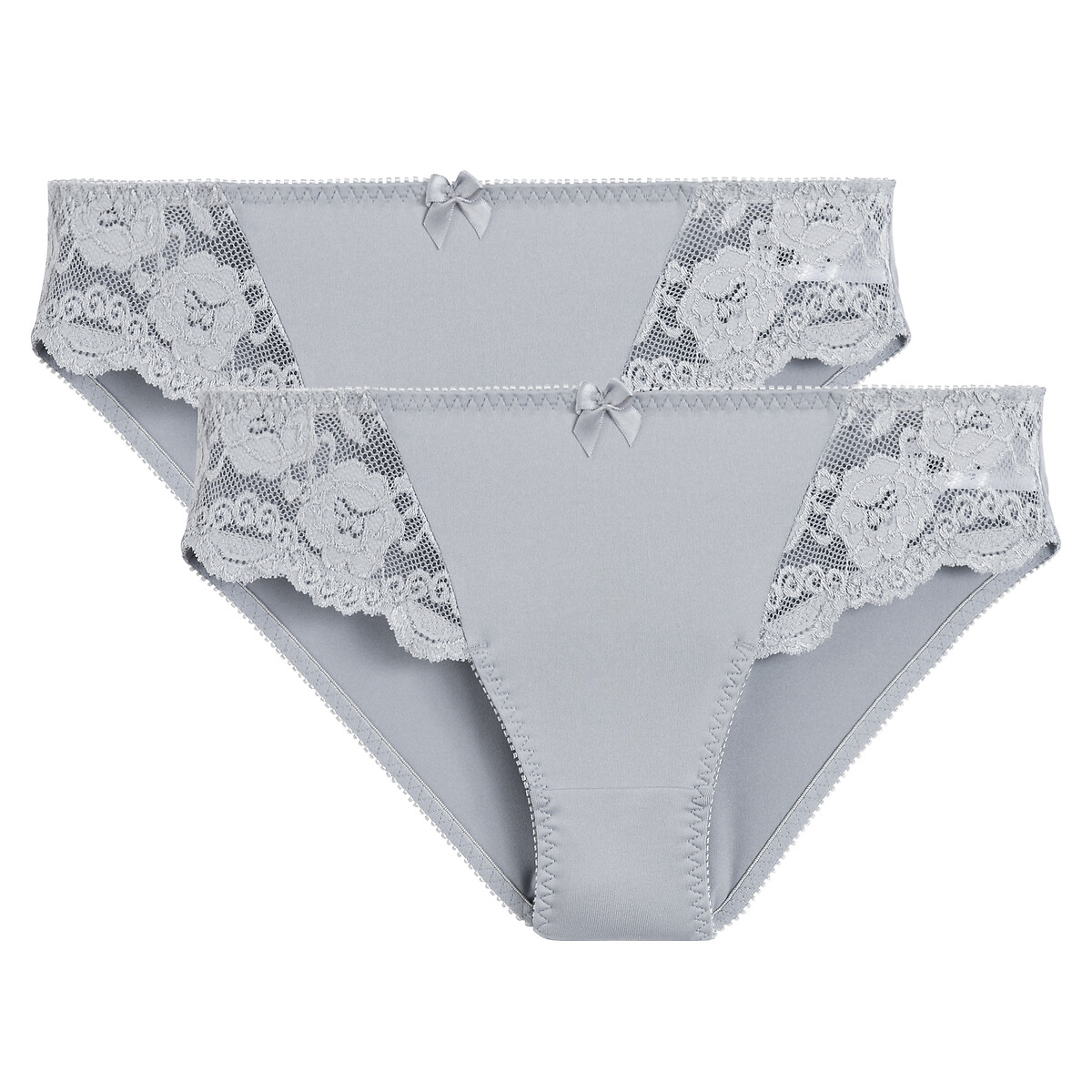 ANNE WEYBURN<br>Conjunto de 2 calcinhas em renda e microfibra, Anthea