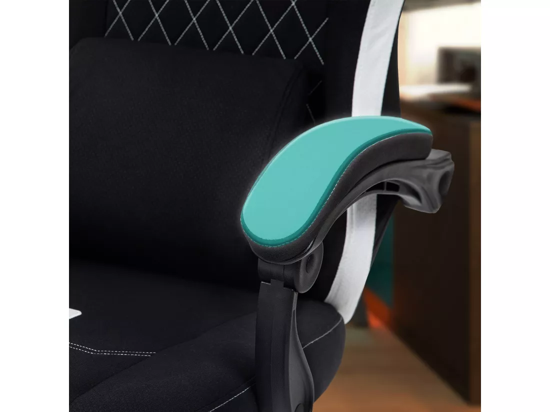 Chaise de bureau - Tissu & Plastique - Noir / Blanc - Miltona