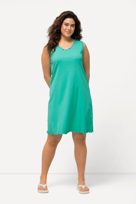 Kleid, A-Linie, V-Ausschnitt, ärmellos