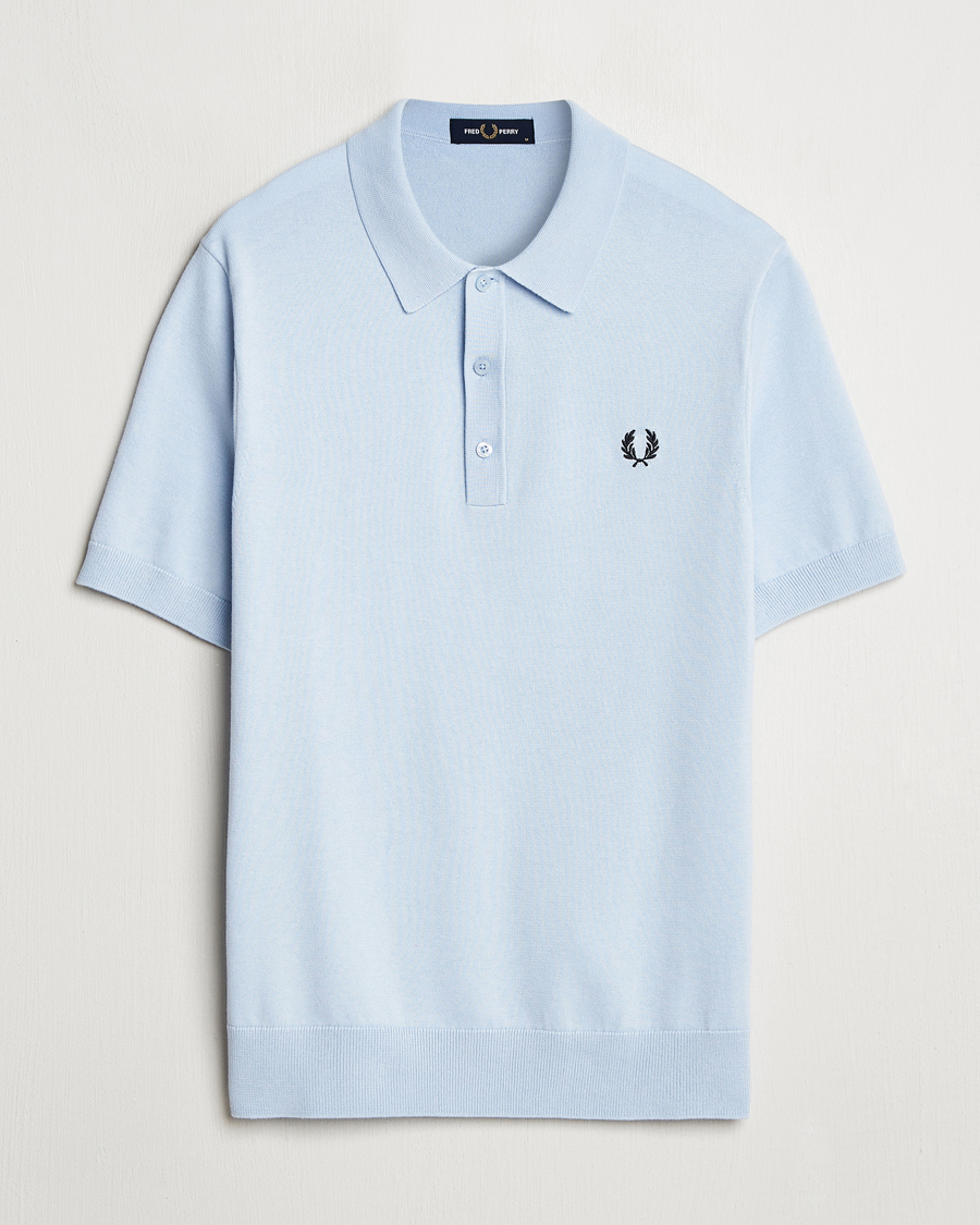 Fred Perry Cotton Knitted Polo Light Smoke