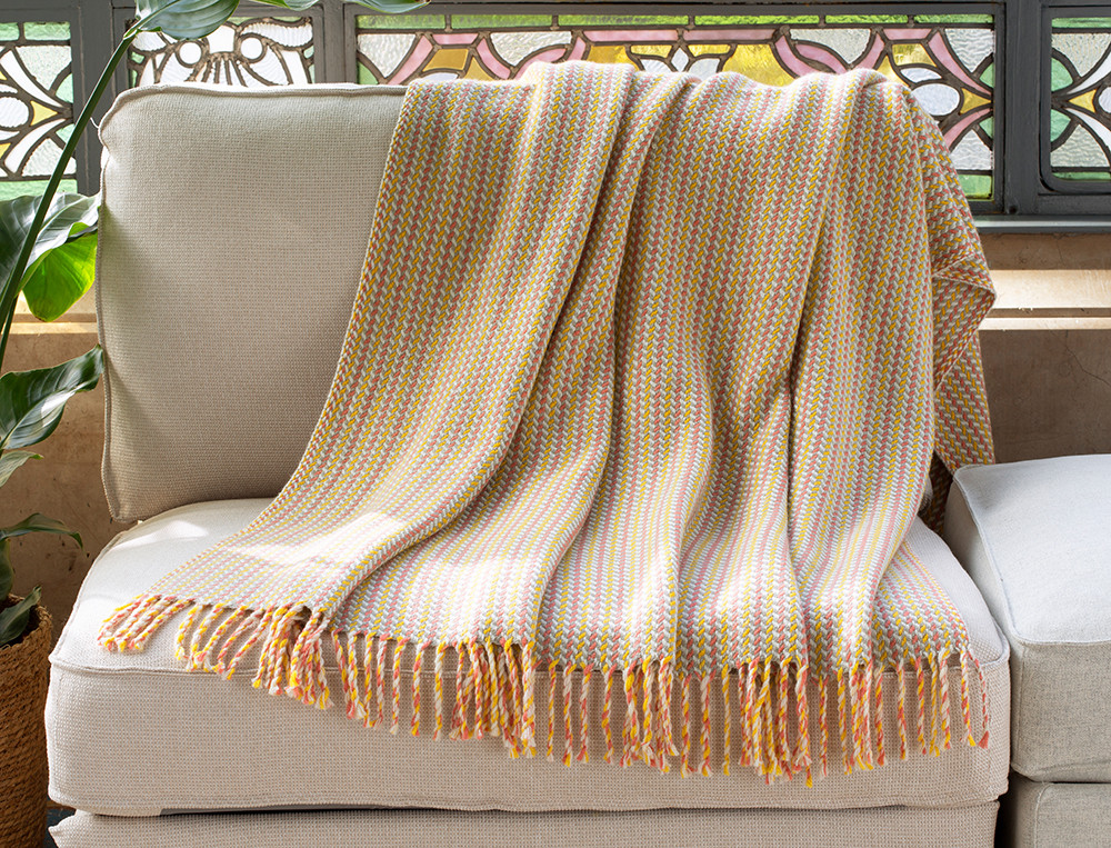 Plaid jacquard-Valse des fleurs