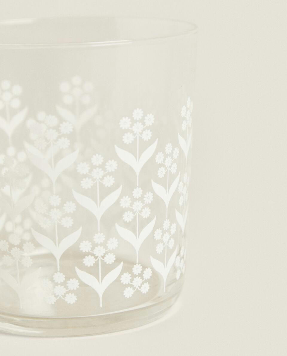 COPO DE VIDRO FLORAL