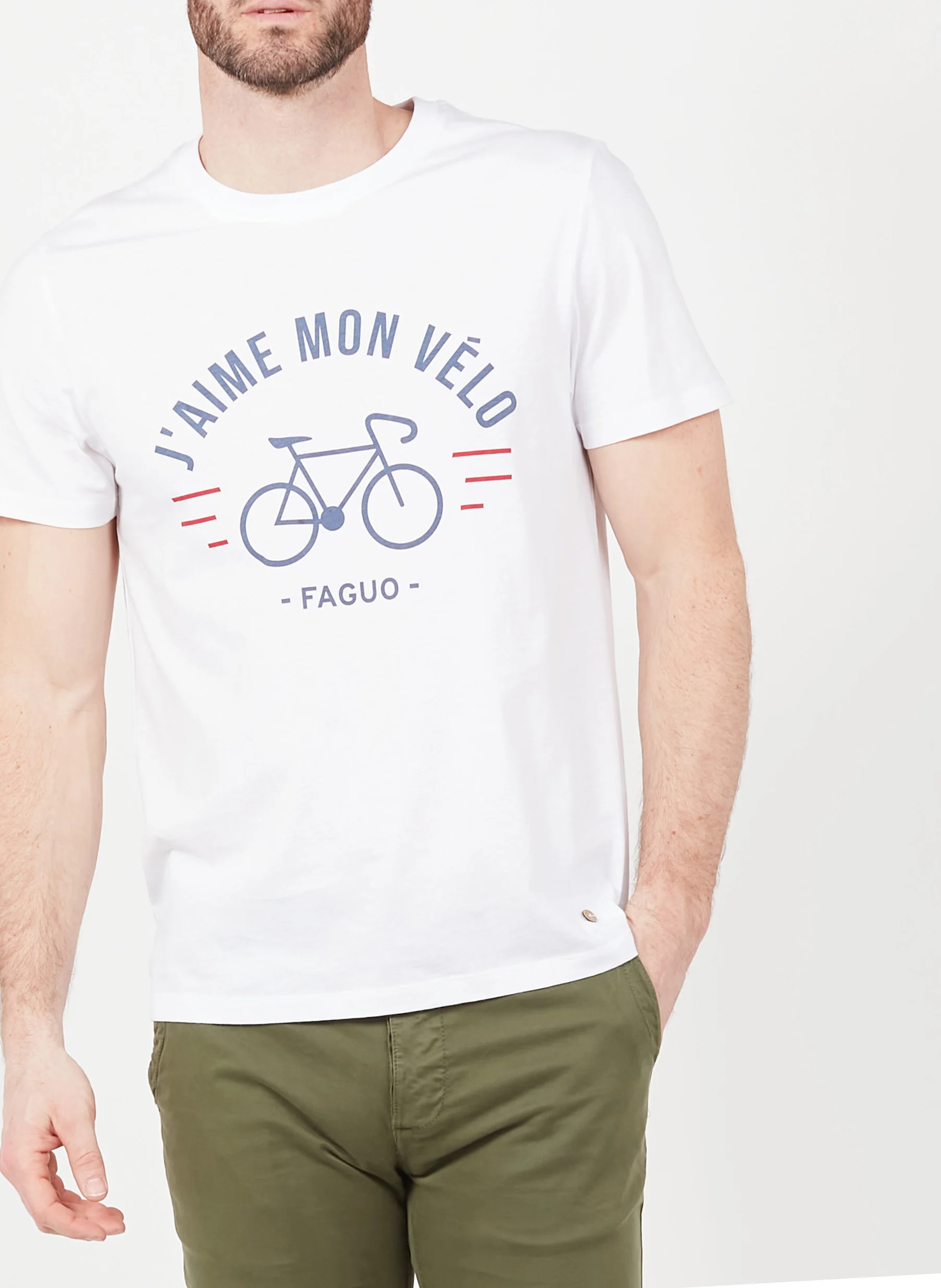 ARCY - Tee-shirt col rond regular-fit sérigraphié en coton| Blanc