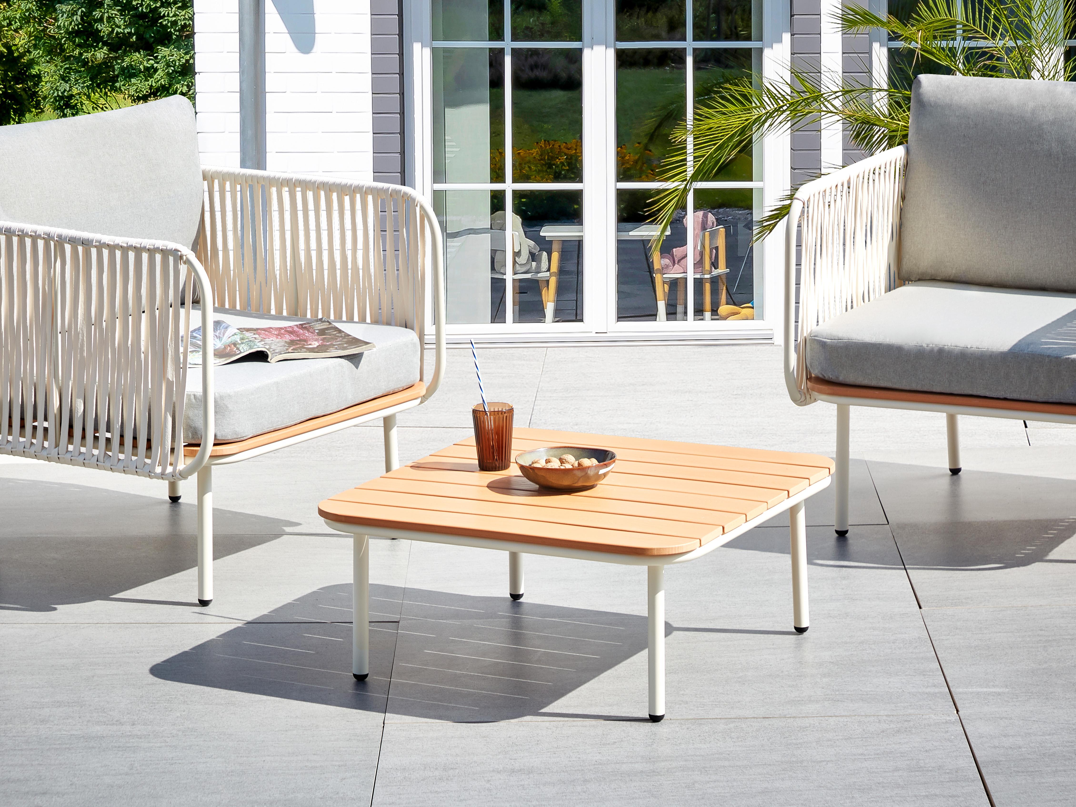 Tuin salontafel SENISE 74 cm 74 cm Metaal Bruin
