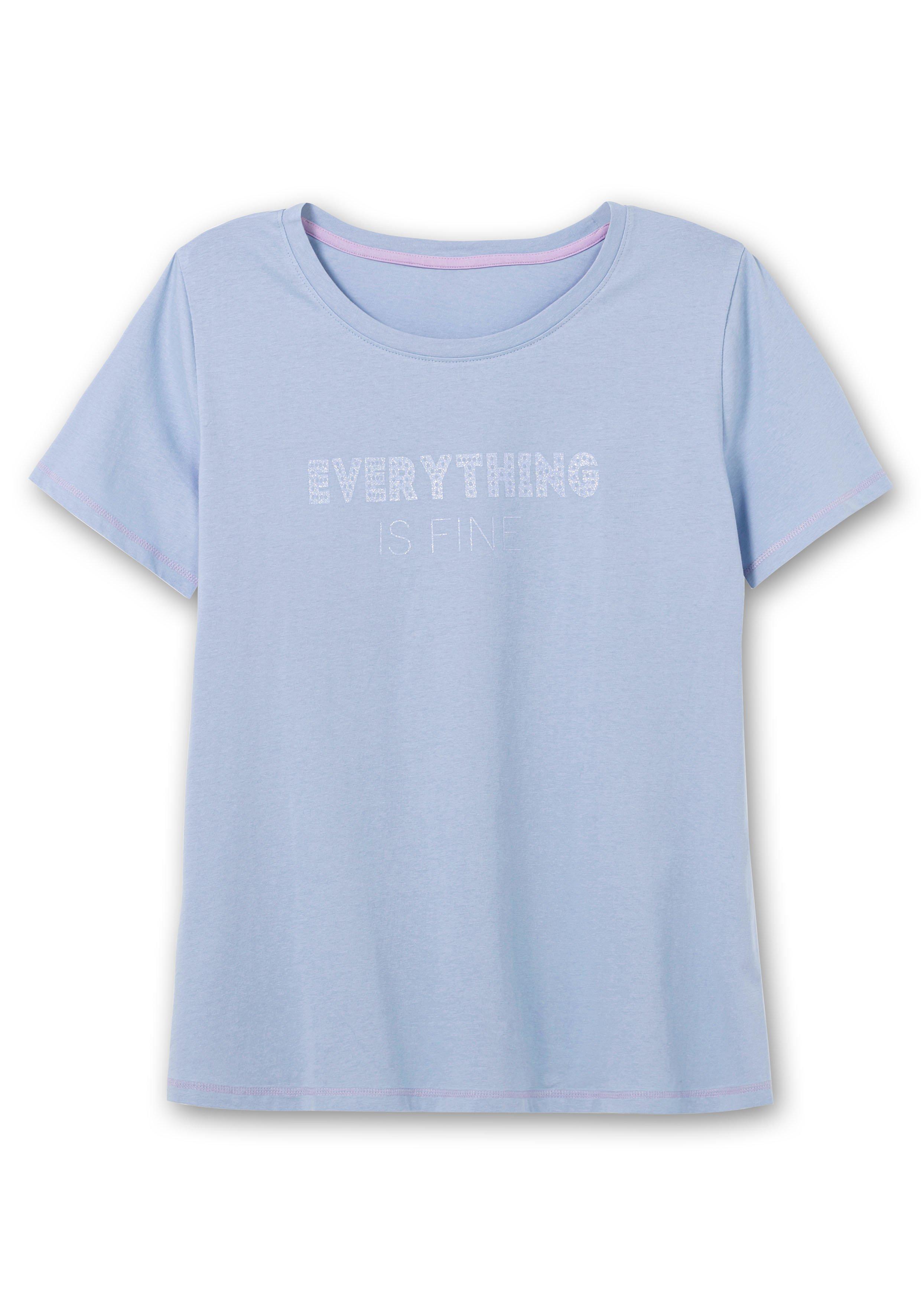 Jerseyshirt mit Wordingprint, leicht tailliert