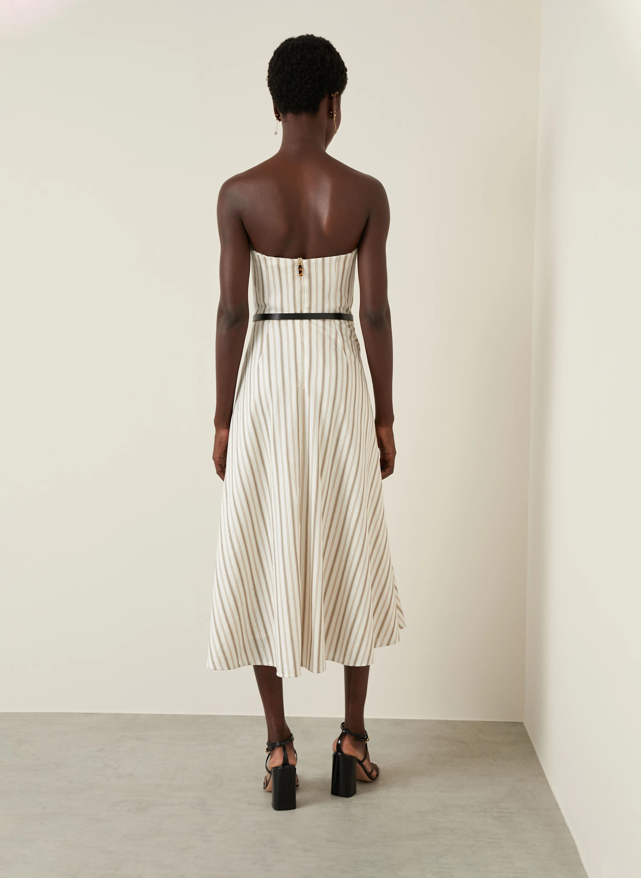 Max Mara Off-Shoulder-Kleid FERVIDA mit Leinen